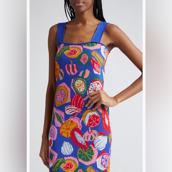NWT $210 FARM Rio Colorful Fruit Salad Sleeveless Sweater Dress in S, M and L! - Picture 4 of 10